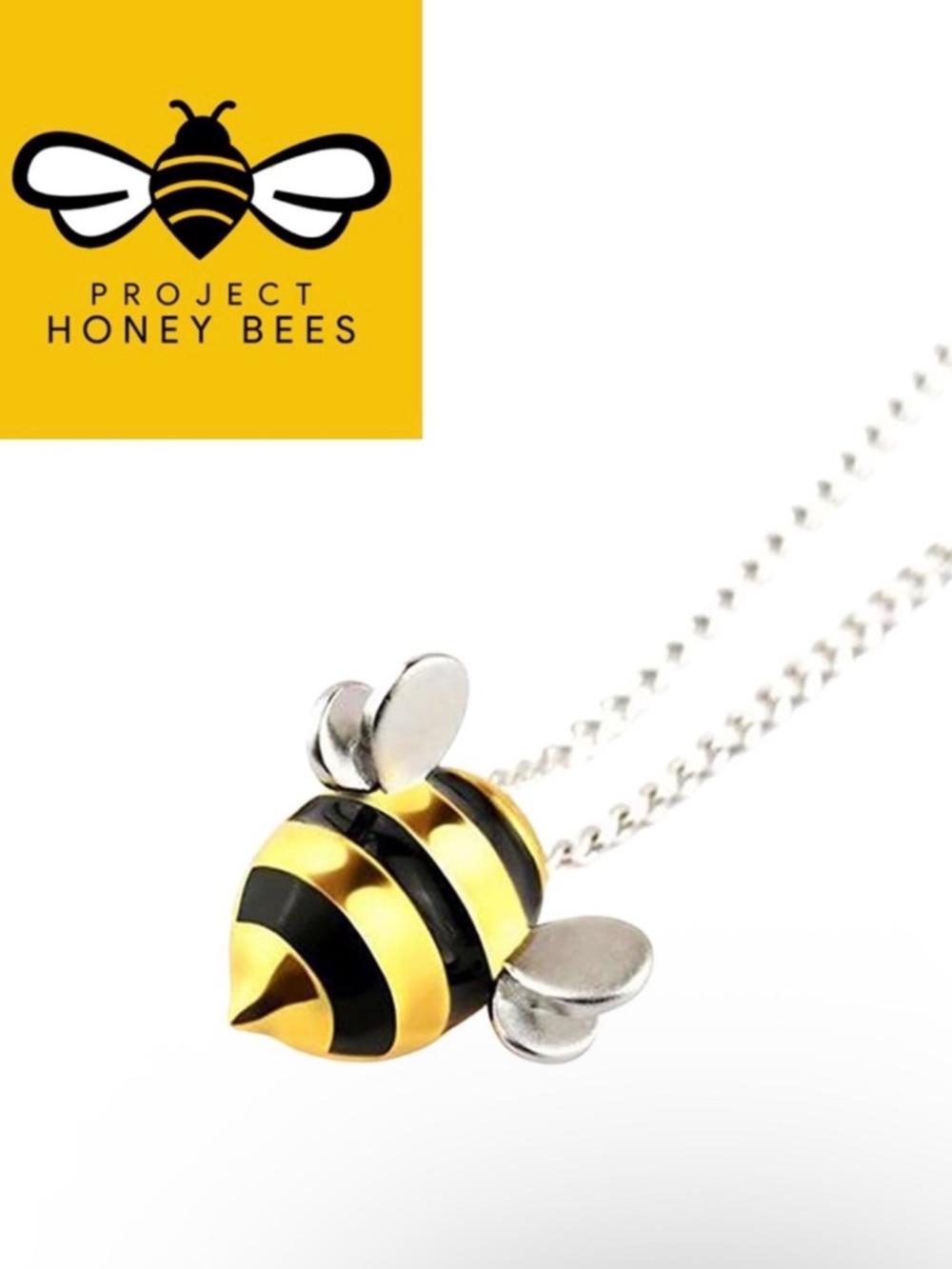 Honey Bee Project Sterling Silver Necklace